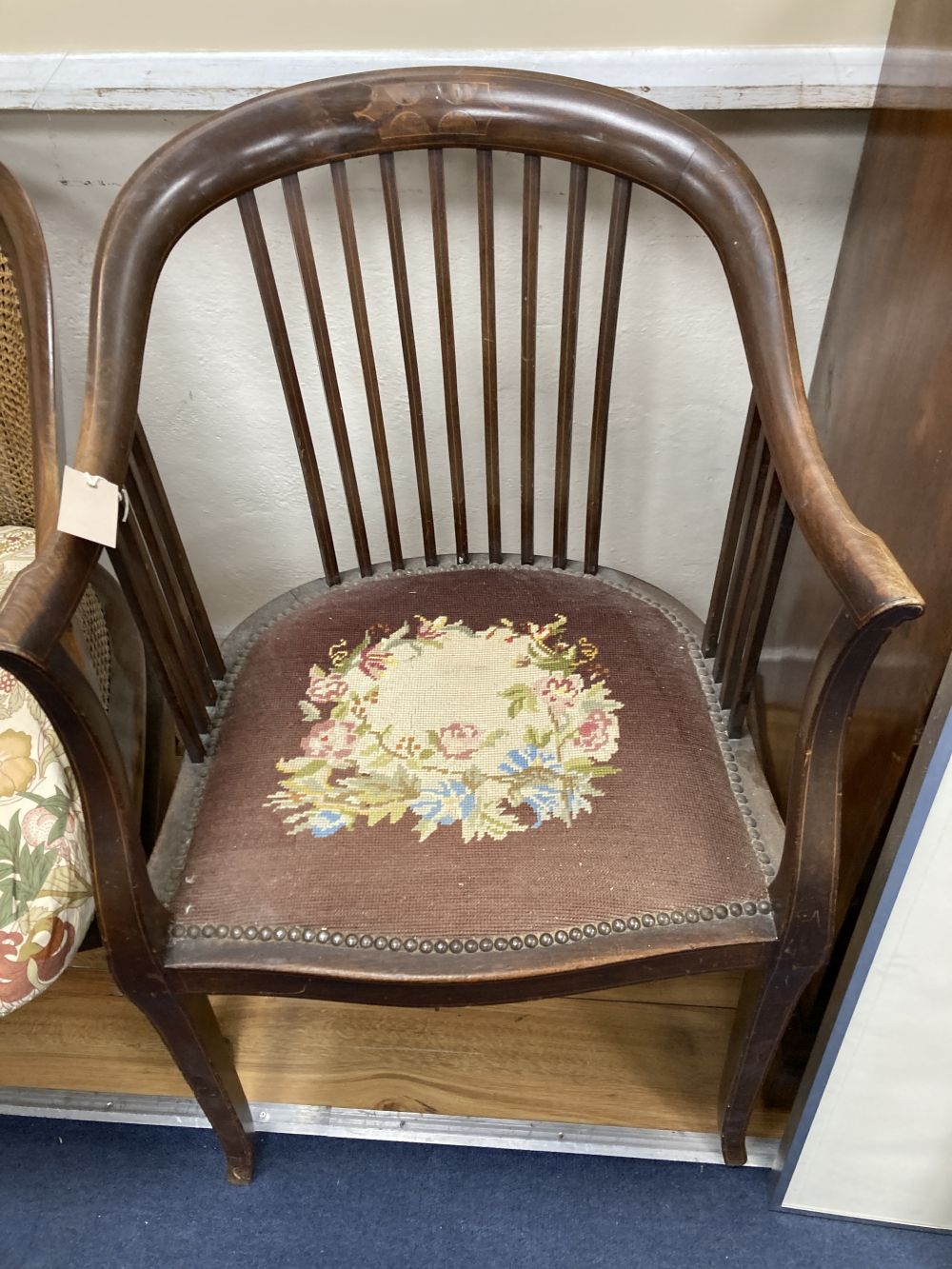 Three Edwardian mahogany armchairs